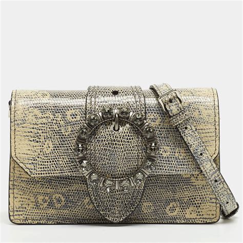 Miu Miu Dahlia Embellished Leather Bag 